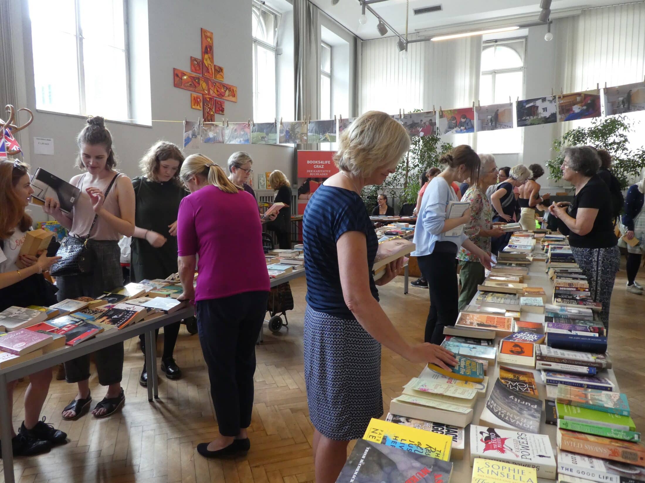 People at a book sale